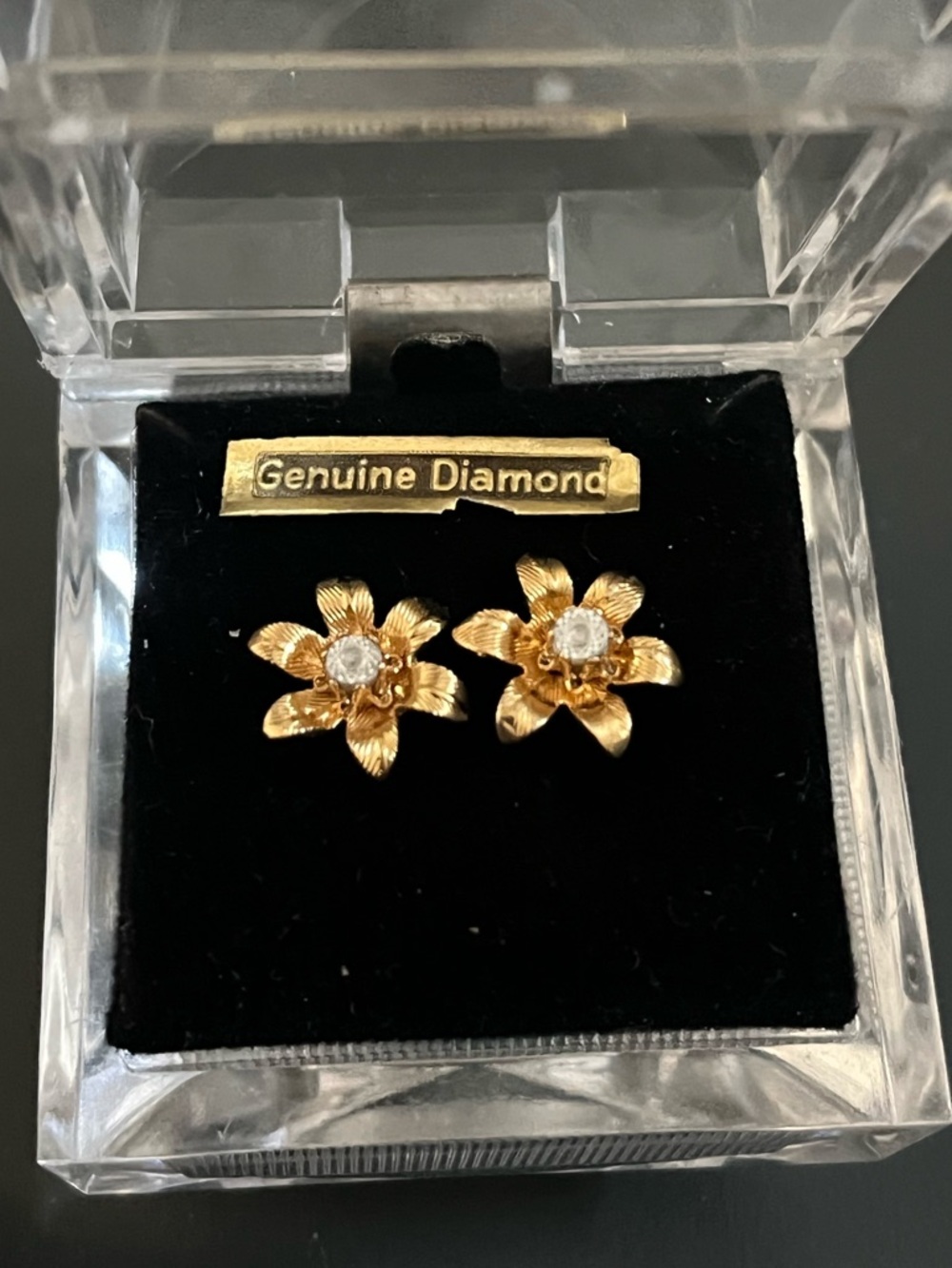 2 in 1 Genuine Diamond Vintage Flower Earrings